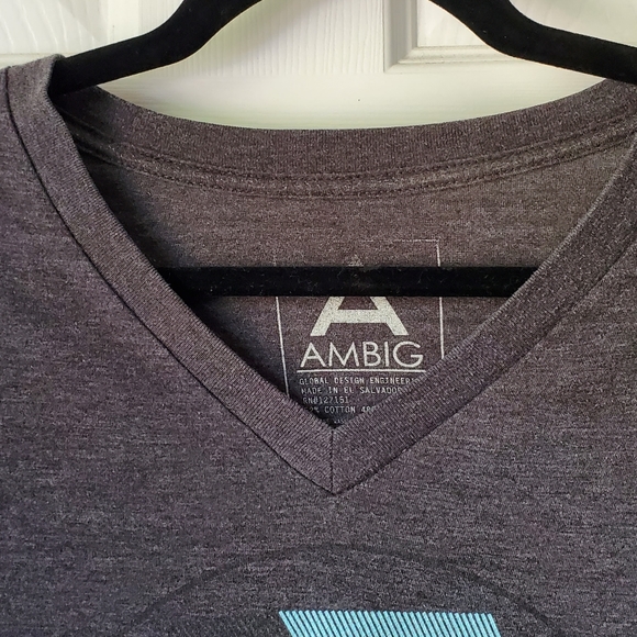 Gray Blue Ambig V-Neck Tshirt - Picture 2 of 3